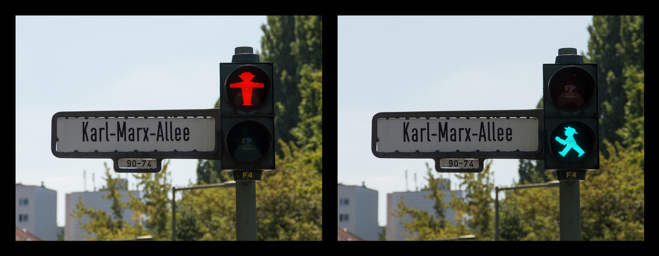 Berlin - Friedrichshain - Karl Marx Allee - Ampelmännchen (Little Trafficlight Man)07