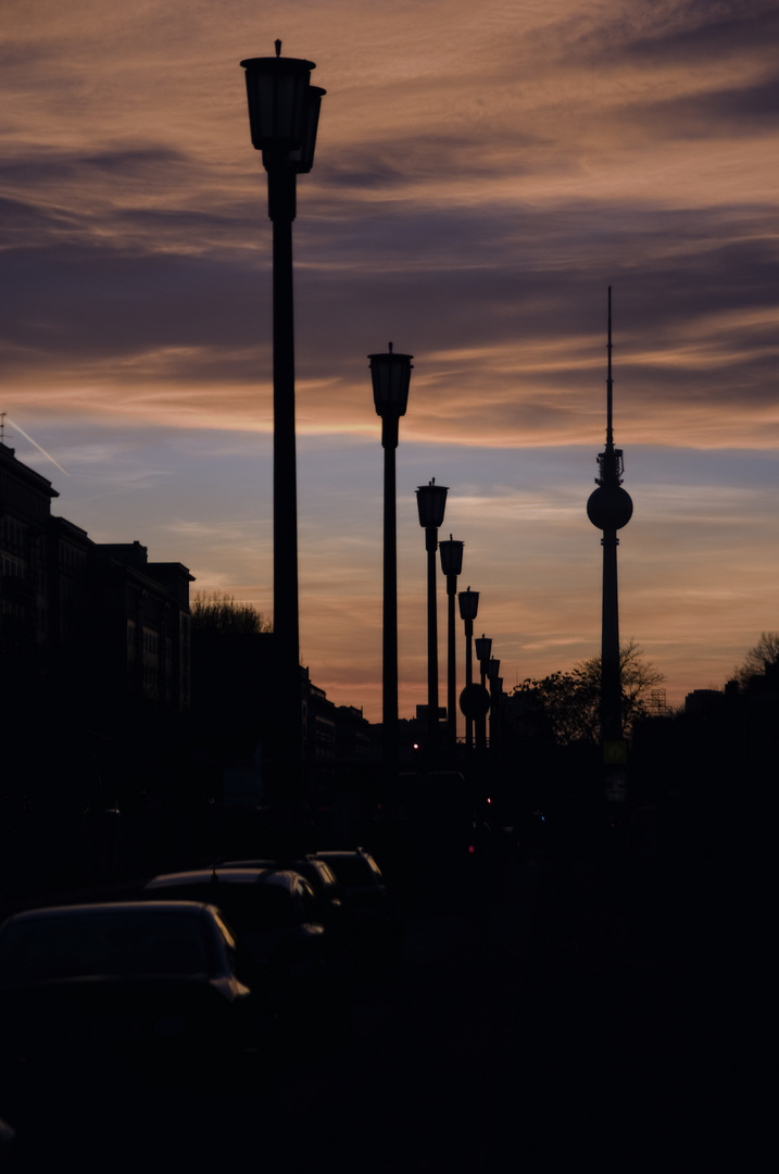 Berlin, Karl-Marx-Allee am Frankfurter Tor, Richtung Mitte