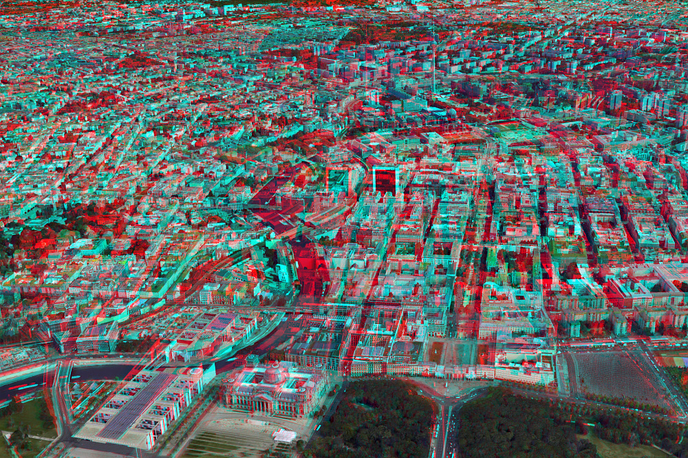 Berlin-Mitte (Google-Earth) Anaglyphe