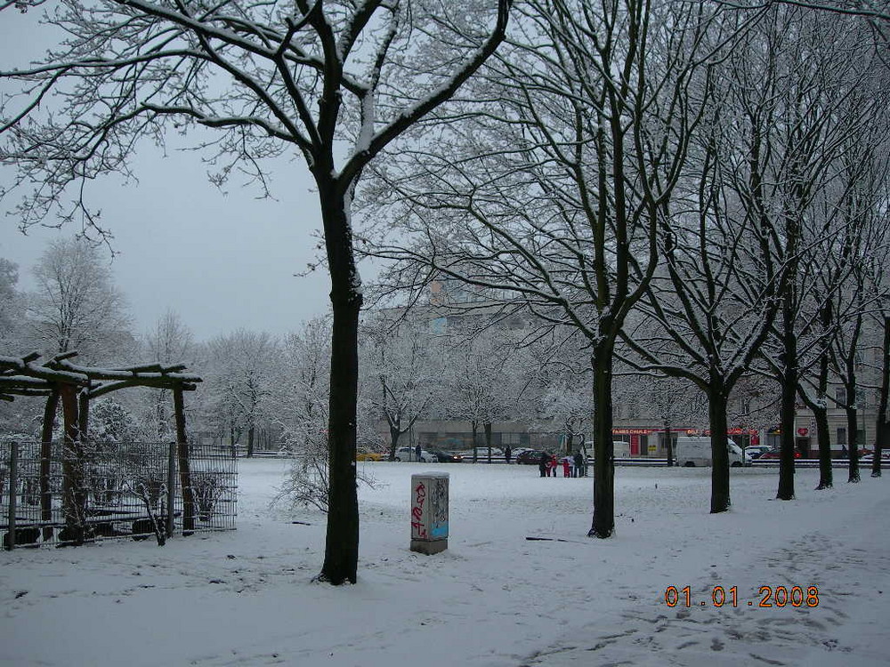 Berlin Müllerstrasse im Neujahr