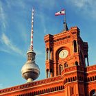 Berlin - Rotes Rathaus / Fernsehturm