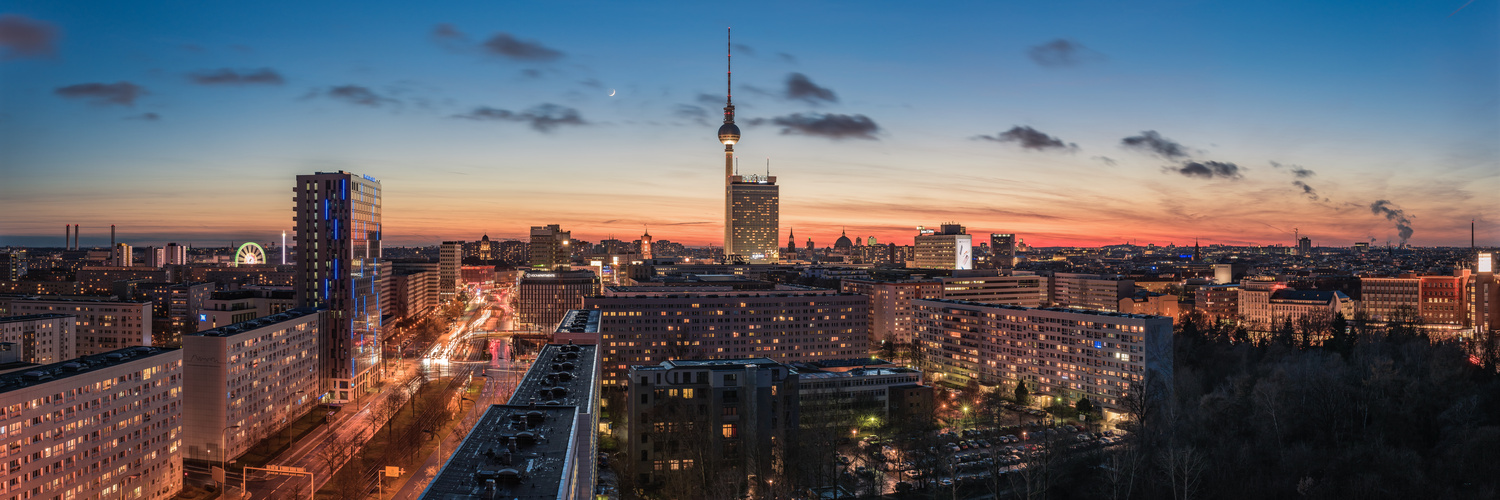 Berlin - Skyline Blue Hour Panorama