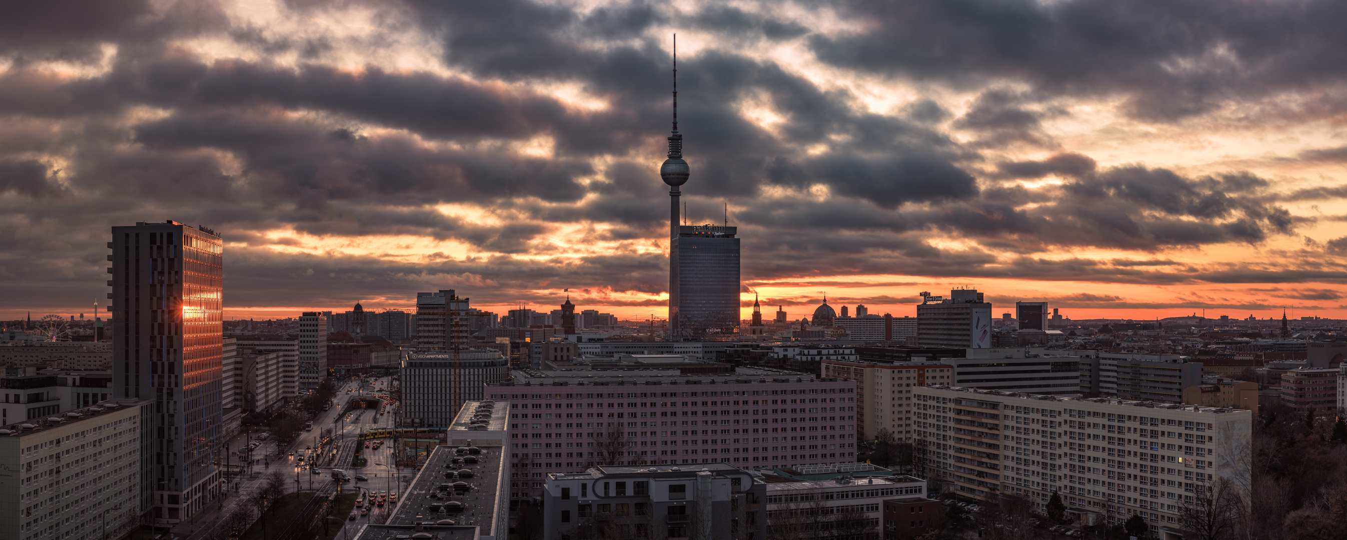 Berlin - Skyline Sunset Panorama