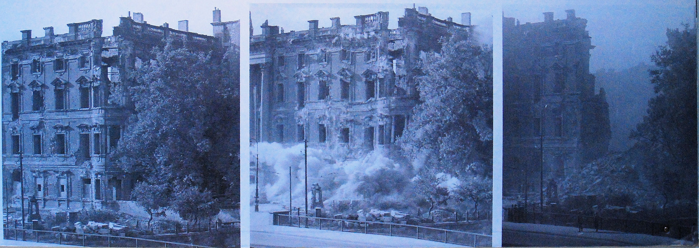 Berlin Stadtschloss, Südostecke; Sprengung 1950