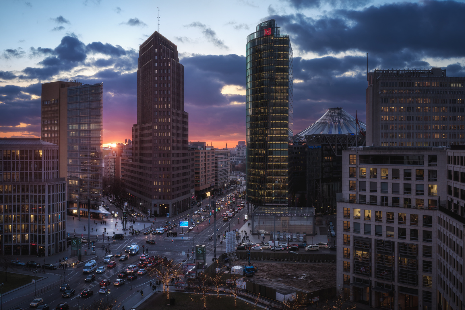 Berlin - Times Square Panorama Sunset