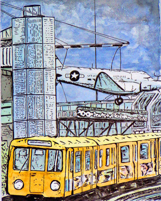 Berlin, U-Bahn am Technikmuseum mit Rosinenbomber