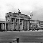 Berliner Brandenburger Tor Panorama Schwarz Weiß