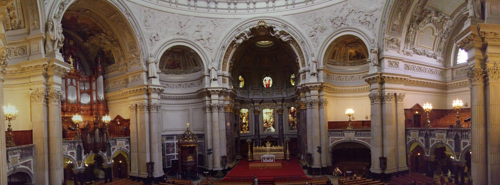 Berliner Dom, Panorama mit Kanzlei und Altar