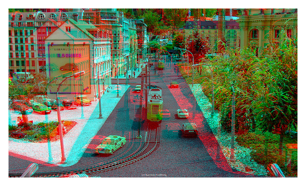 ,,Berliner Strasse'' im LEGOLAND in 3D (Rot/Cyan)