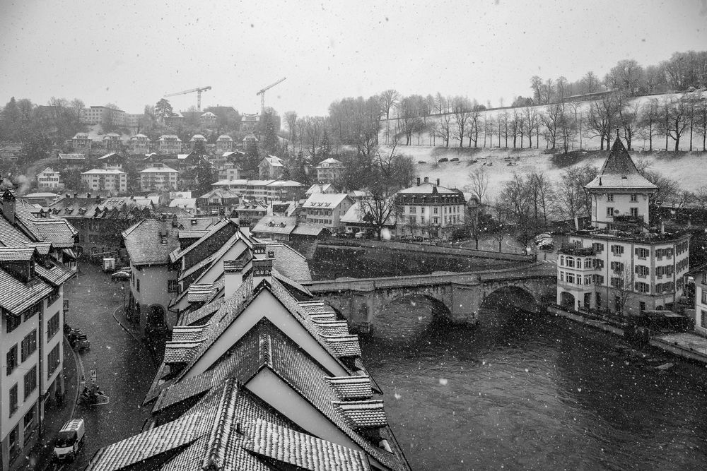 Bern 4. April mit Schnee