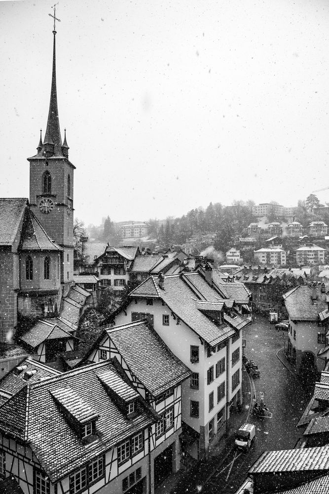 Bern 4. April mit Schnee