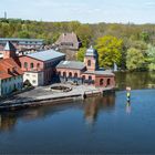 Bernburg, Blick zum Wasserkraftwerk