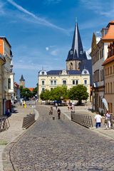 BERNBURG. TALSTADT. BLICK AUF MARIEN- UND NIKOLAI-KIRCHE IM HINTERGRUND