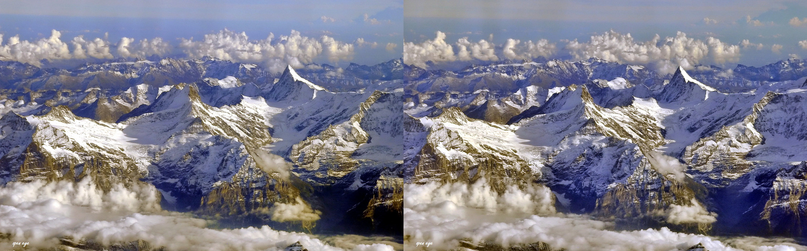 Berner Alpen - 3D Kreuzblick