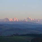 Bernese Mountains at sunset light