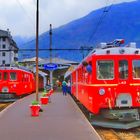 Bernina-Express in Tirano (Italien)