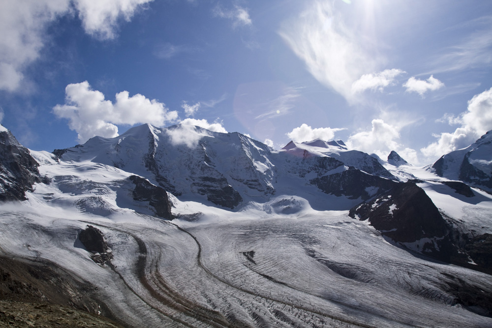 Berninagruppe mit Persgletscher (Zeitraffer)