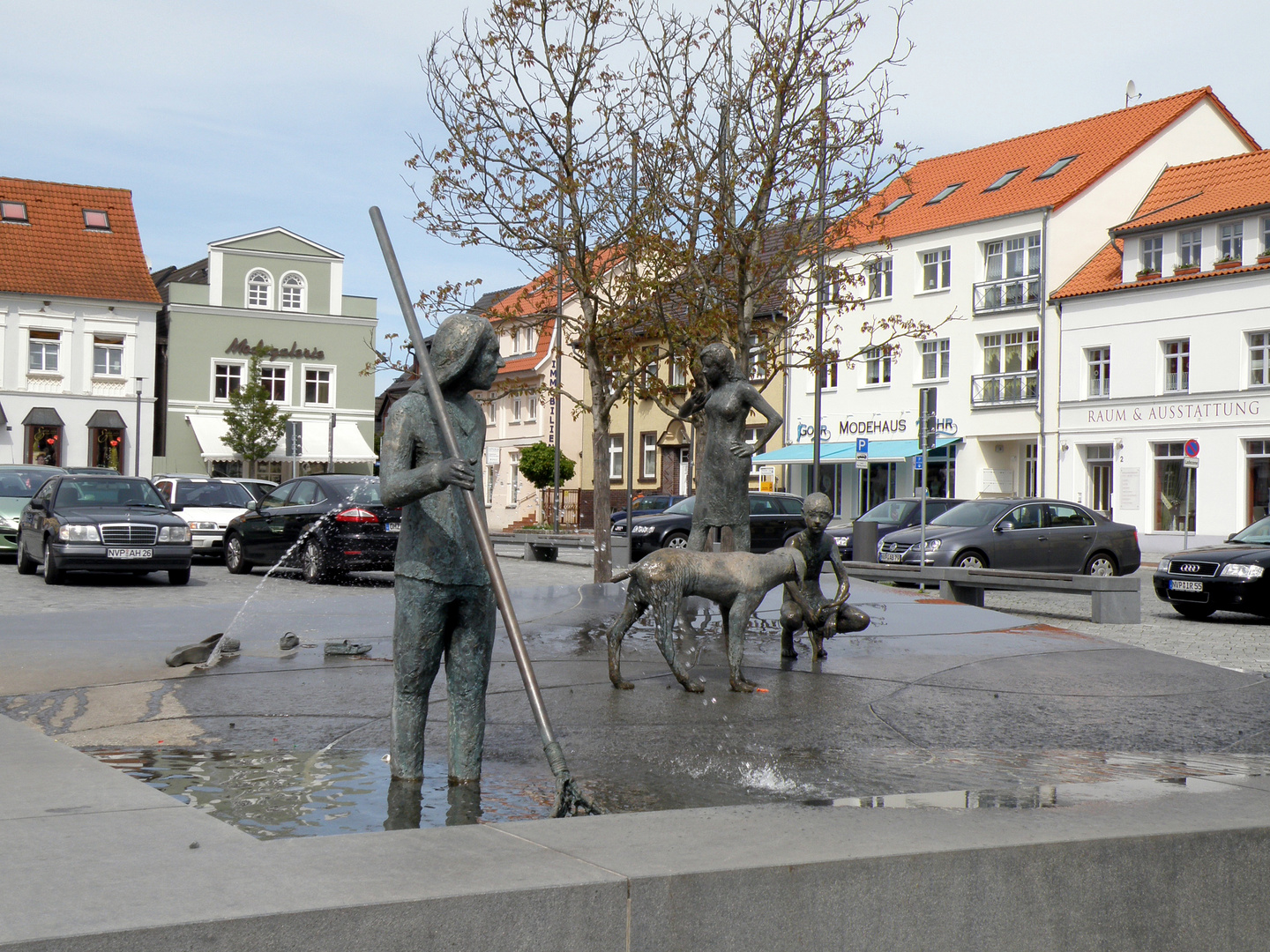 Bernsteinbrunnen auf dem Ribnitzer Markt