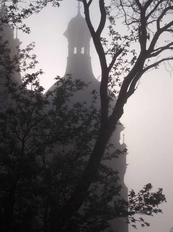 bernsteinvilla im morgennebel