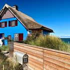 berühmtes Strandhaus in blau 