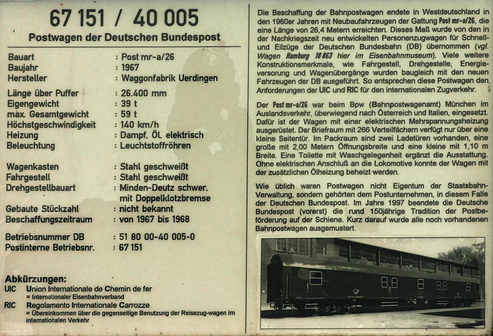 Beschreibung zum Eisenbahnwaggon