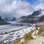 Beschwingt dem Aletschgletscher nach ...