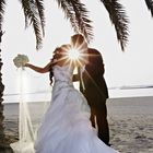 beso de la boda en la playa