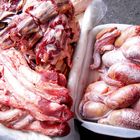 Besonderes Fleisch auf dem Markt in Peru