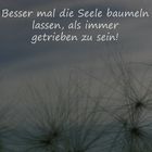 Besser mal die Seele baumeln lassen!