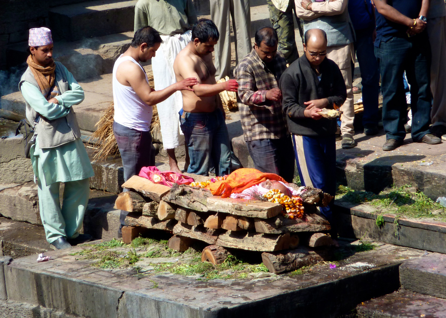 Bestattungszeremonie in Pashupatinath