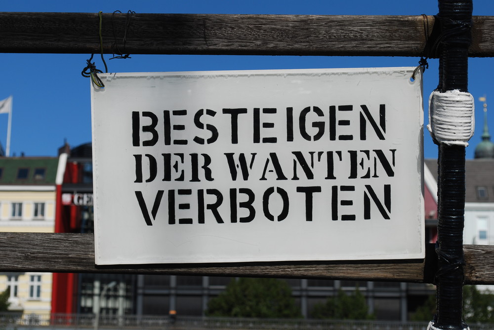 Besteigen der Wanten verboten