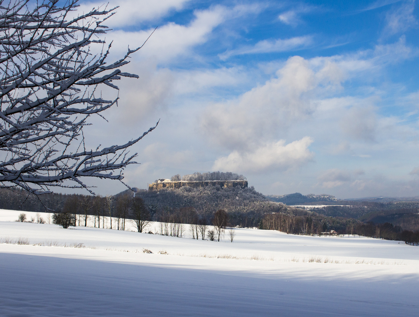 Besuch auf dem Pfaffenstein im Winter