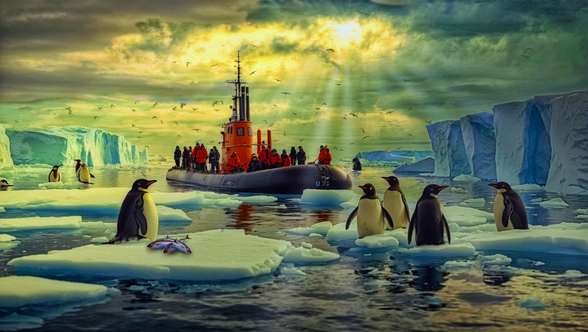 Besuch bei den Pinguinen in der Antarktis