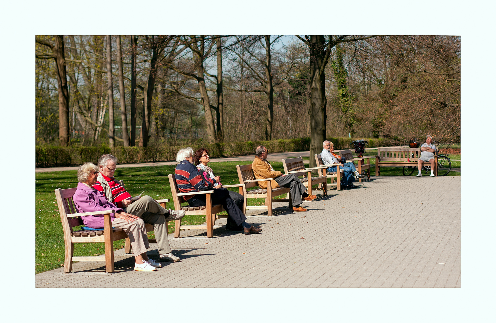 Besucher auf der Sonnenbank