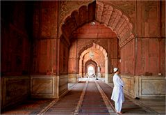 betender Moslem in der Jama Masjid