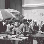 Bethlehem. Streetsellers infront of the Israeli military checkpoint during Ramadan.   