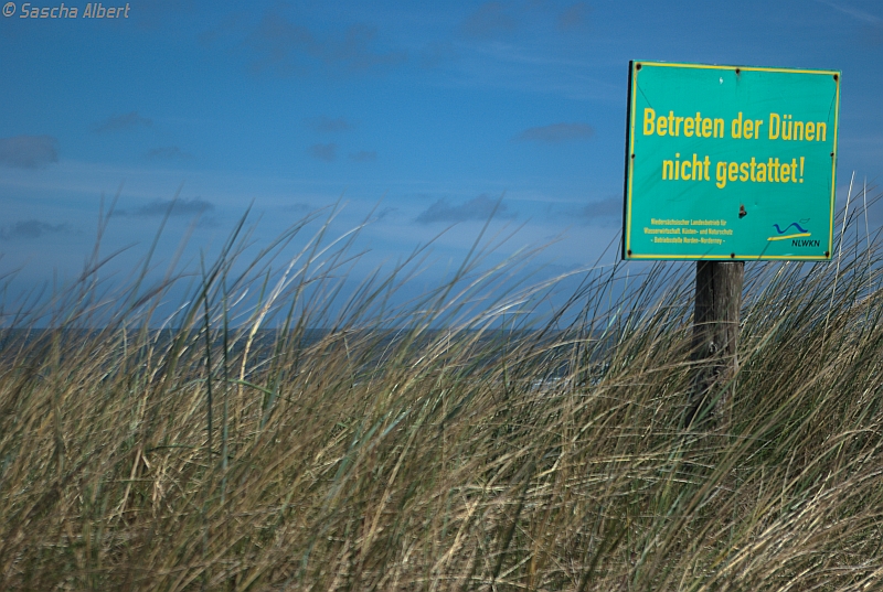 Betreten der Dünen