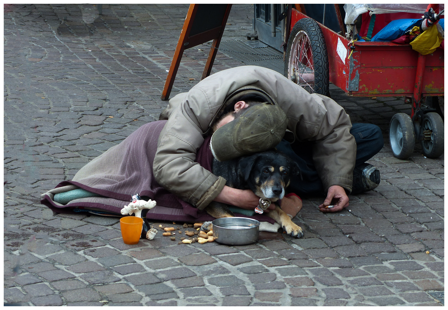 Bettler mit Hund