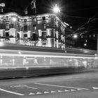 Bewegte Tram am Central in Zürich