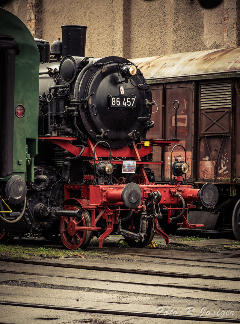 Bewegtes Historie einer Lokomotive