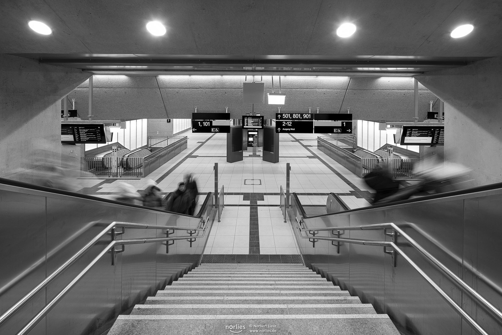 Bewegung auf den Rolltreppen