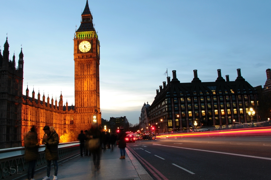 Bewegung auf der Westminster Bridge