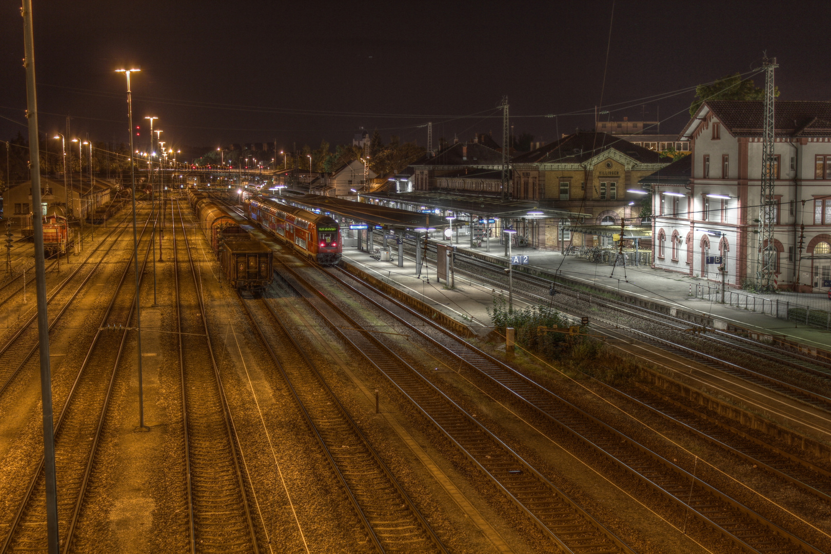 Bhf Villingen bei Nacht