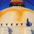 Bhodnat Stupa mit Pilgerin,Nepal