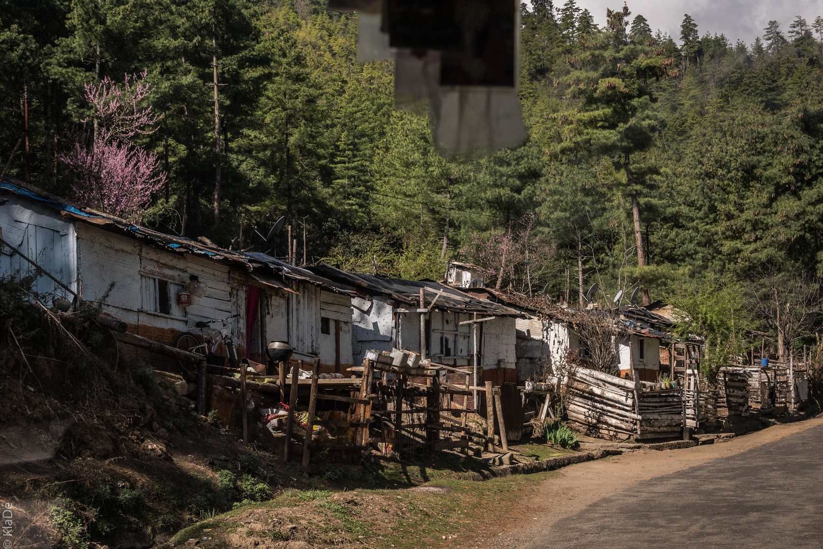 Bhutan - Chele La - Schwarze Flecken am Wegesrand