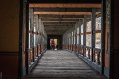 Bhutan - Paro - Rinpung Dzong - Cantilever bridge