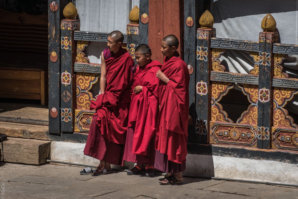 Bhutan - Paro - Rinpung Dzong - Mönche