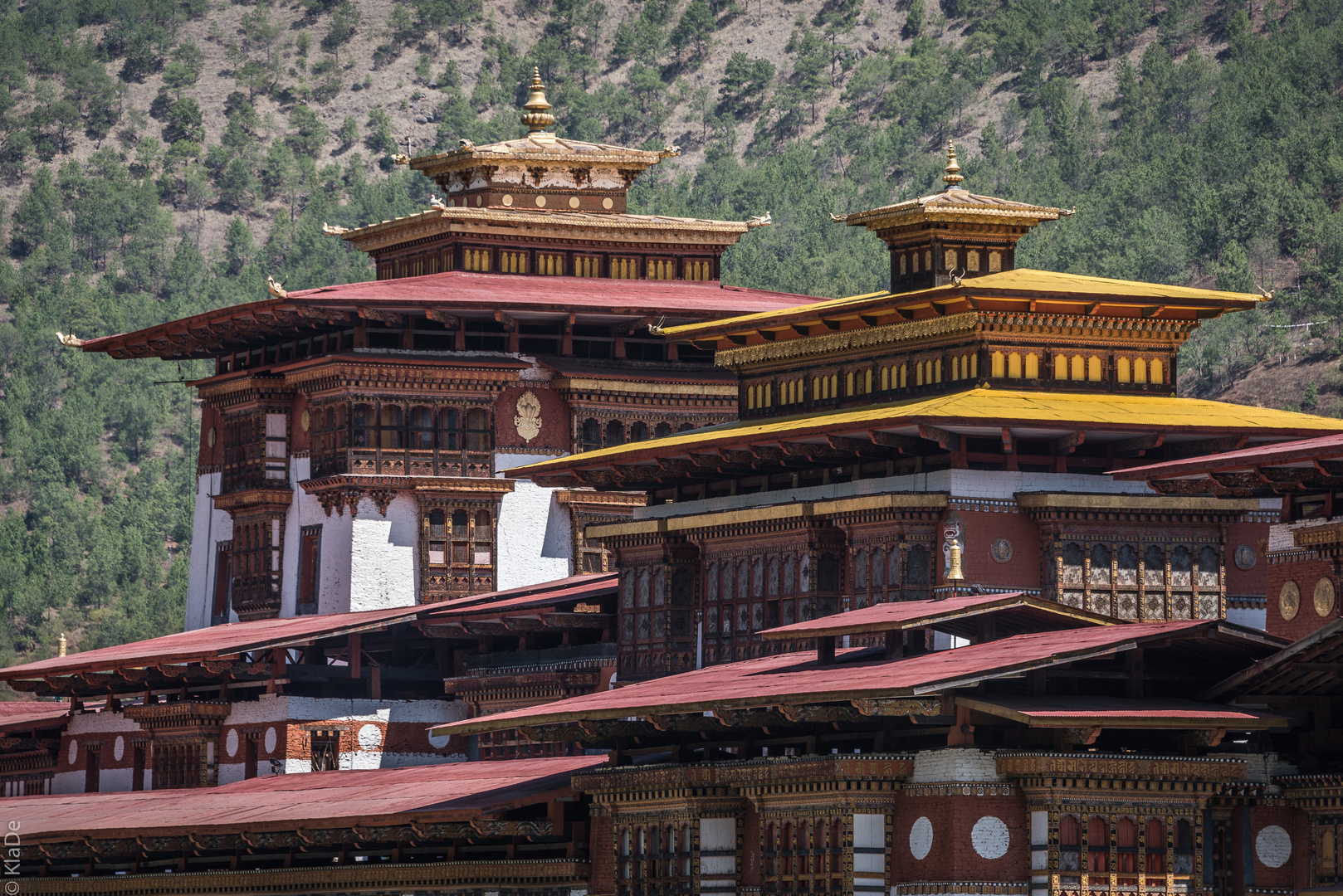 Bhutan - Punakha - Pungtang Dechen Photrang Dzong - Dächerwerk 