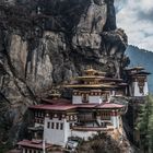 Bhutan - Taktshang - Blick auf den Klosterkomplex