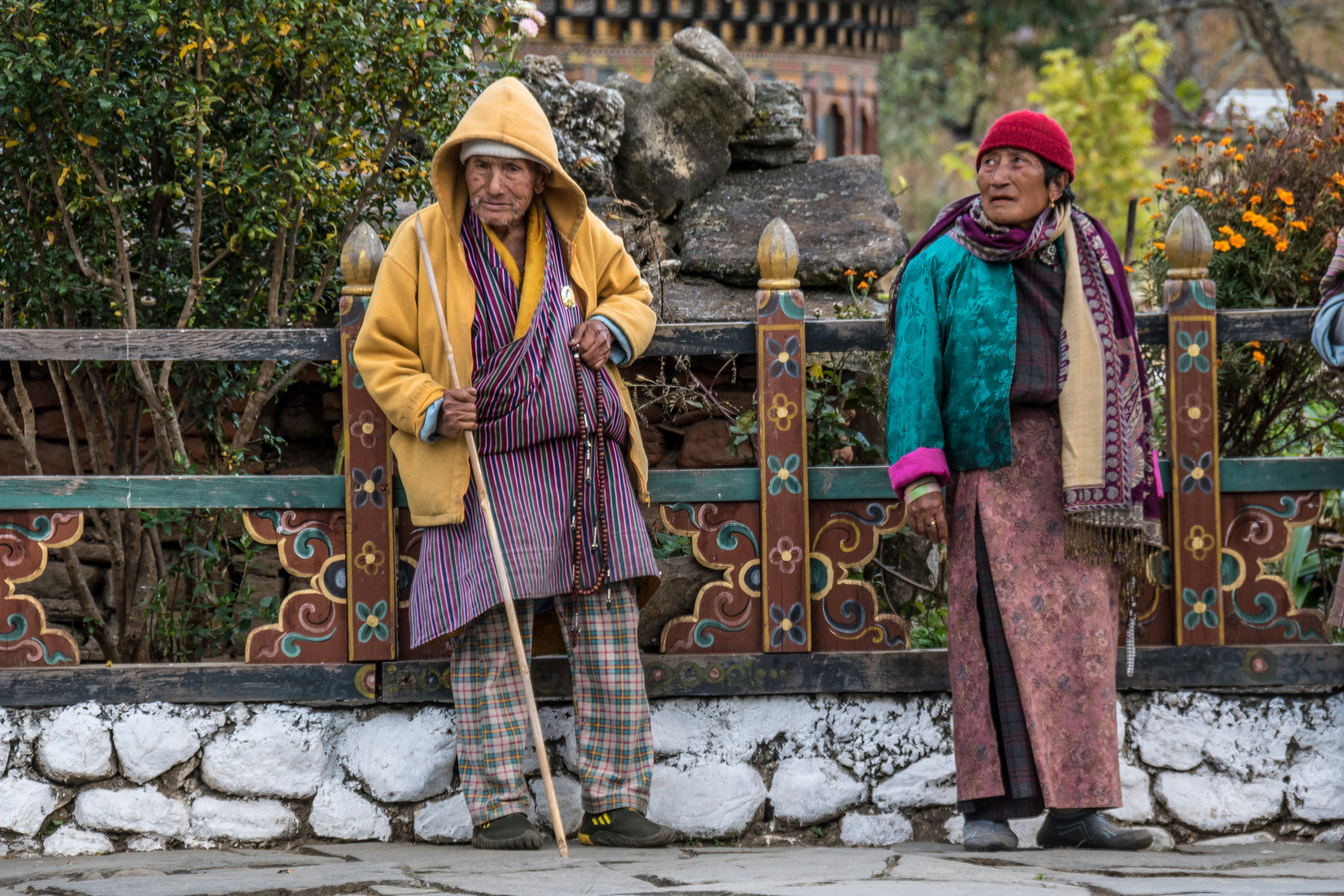 Bhutan - Tempelbesucher
